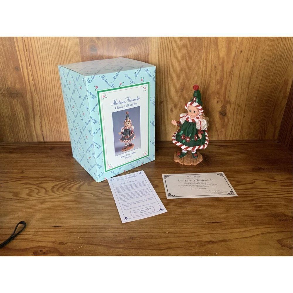Madame Alexander Santa's‎ Little Helper Figurine w Box 6.5" Girl Dressed as Elf